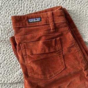 Burnt orange boot cut corduroy Patagonia pants